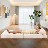HABUTWAY Folding Sofa Bed, Convertible Sleeper Chair Bed w/Dual-Pillow & Handle, Foldable Floor Sofa Lounge w/Back Support for Living Room, Bedroom, Apartment, Office, Single, Beige HABUTWAY