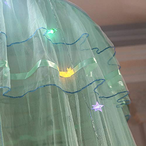 Jolitac Bed Canopy Lace Mosquito Net for Girls Beds, Unique Princess Play Tent Mesh Canopies Large Lace Dome Curtain Drapes Home & Travel (Green) Jolitac