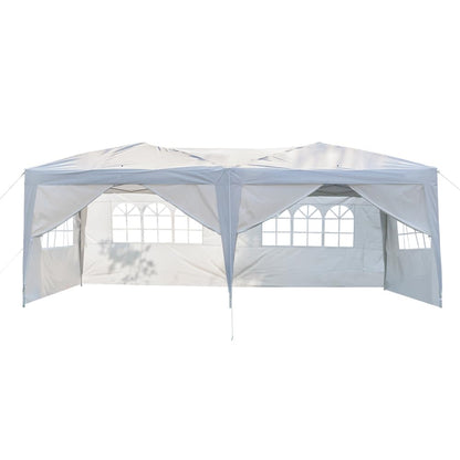 SEALAMB 10x20FT White Pop Up Party Canopy Tent with 6 Sidewalls, Outdoor Commercial Canopy Tent for Events, Patio Gazebo Waterproof Canopy Tents with Carry Bag for Wedding Camping Event Garde - WoodArtSupply