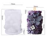 Butterfly Flower Cylinder Molds Silicone Wave Spiral Candle Mold - Silicone Resin Casting Molds for Candle & Resin & Soap Craft Supplies