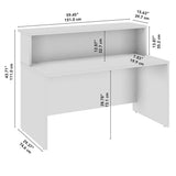 Bush Business Furniture Arrive 60W x 30D Reception Desk with Shelf in Mocha Cherry, Modern Receptionist Station for Office Waiting Room Bush Furniture