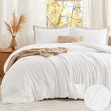 Bedsure California King Comforter Set White, Soft Prewashed Cal King Bedding, Quilted Comforter with Clover Design, Down Alternative Comforter for All Seasons, 3 Pieces Bed Set with 2 Pillow Shams Bedsure