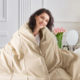 NEXHOME PRO 100% Organic Cotton Duvet Cover Full, Linen Like Pleated Textured Duvet Cover Set Yellow Tan, 3pc Bedding Set with Zipper Closure, Soft, Lightweight and Breathable(80"x90", No Comforter) NEXHOME PRO