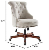 Linon The Talia Beige Adjustable Seat Height Office Chair Linon