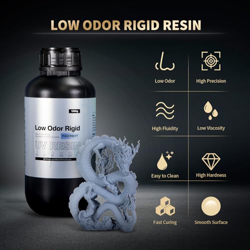 3D Printer Resin, 405nm UV Curing 3D Printing Liquid Photopolymer Resin, Fast Curing Standard 3D Resin for LCD DLP SLA Resin 3D Printers, Low Odor Excellent Fluidity High Precision