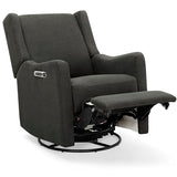 Delta Children Mercer Electronic Power Recliner and Swivel Glider with USB Port in LiveSmart Performance Fabric - Water Repellent & Stain Resistant, Dark Grey