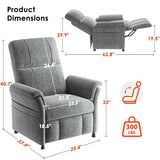 AMADA HOMEFURNISHING Power Recliner Chair for Adults, Adjustable Modern Chenille Reclining Chair with Side Pockets, Remote, Footrest, Thick Seat Cushion for Home Theater, Living Room, Bedroom & RV
