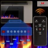 Xbeauty 50 inch Wall Mounted Recessed Electric Fireplace Insert, Ultra-Thin Lightweight LED Flush Mount Linear Fireplace Heater, Fit 2x4&2x6 Stud w/Touch Screen,Remote Control,750W-1500W,Black Xbeauty