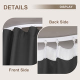 MaKefeile Room Divider Curtains & Flexible Bendable Tracks Set,Privacy Dividers Ceiling Track Curtain Window Blackout Curtains for Living Room Bedroom (W100 × H84 in 1 Panel Black Drape & White Rail) MaKefeile