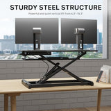 JOY worker Standing Desk Converter, 32" Wide Height Adjustable Sit Stand Up Desk Riser with Keyboard Tray, Desktop Workstation Riser for Home Office Computer Laptop, Particle Board, Black JOY worker