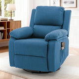 Korser Recliner Chair, 360 Swivel Rocker Chair for Adults, Small Rocking Recliner for Small Spaces, Upholstered Fabric Glider Recliner Nursery