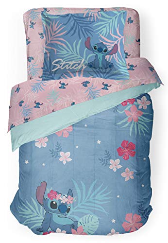 Disney Lilo & Stitch Paradise Dream Twin Comforter & Sham Set - Super Soft Kids Reversible Bedding - Fade Resistant Microfiber (Official Disney Product) Jay Franco