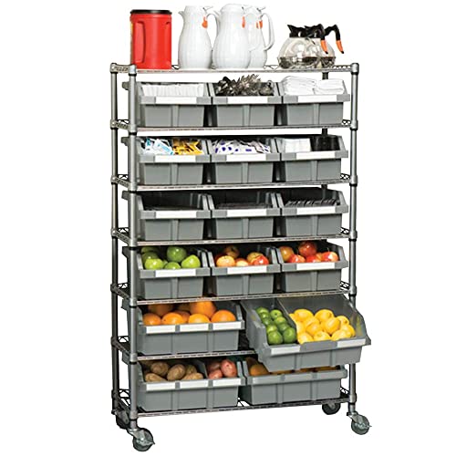 Seville Classics Heavy Duty NSF Bin Rack Solid Steel Wire Shelving Storage Unit, Patented Organizer for Garage, Warehouse, Office, Restaurant, Seville Classics