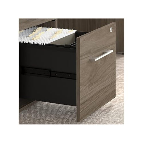 Bush Business Furniture Office 500 U Shaped Executive Desk with Drawers, 72W, Modern Hickory Bush Furniture