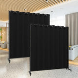 Room Divider Kit, 13.1 ft x 6.6 ft, 4 Rolling Wheels Curtain Divider Stand, Metal Frame, Darking Curtain, L-Shape Dressing Room for Boutique, Expandable Room Partition for Home Lvrunben