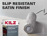KILZ 1-Part Epoxy Acrylic Concrete and Garage Floor Paint, Interior/Exterior, Satin, Slate Gray, 1 Gallon KILZ