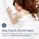 100% Rayon Derived From Bamboo - Bamboo Sheets Twin Size - Cooling Sheets for Twin - Ultra Soft, Breathable & Hotel Luxury Bedding - 1 Flat & 1 Fitted & 1 Pillowcase w/ 16 Inch Deep Pockets - White CGK Unlimited