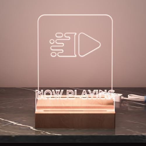 hopeme Light Up Now Playing Vinyl Stand, RGB LED Record Display Holder, Solid Wood Base with Customizable Lighting, Now Playing Vinyl Album Storage for Music Lovers hopeme