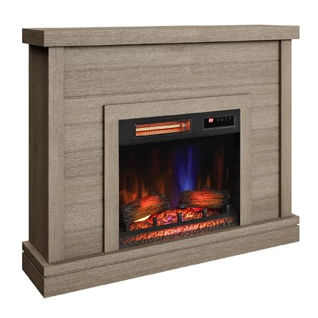duraflame® Shiplap Wall Mantel Electric Fireplace, Barstow Acacia Duraflame