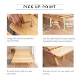 EMOOR Foldable Wood Slatted Floor Bed Frame OSMOS Twin Solid Pine (Earth-Natural), Easy Assembly Space Saving Storable Floor Life Tatami EMOOR
