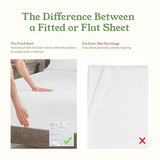 California Design Den 100% Organic Cotton Fitted Sheet Queen Size Only - Percale Queen Deep Pocket Fitted Sheet, Lightweight, Snug-Fit, Crisp, Durable - White California Design Den