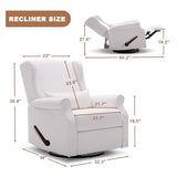 Eiayeebil Nursery Swivel Glider Recliner,Rocking Chair Nursery with Footrest,Rocking Recliner Chair for Nursery,Glider Rocker Recliner for Living Room & Bedroom,Beige Eiayeebil