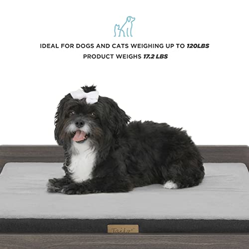 TailZzz Wooden Dog Bed and Dog Couch with Water-Resistant and Calming Mattress, Small to Medium Elevated Pet Bed, Greenguard Gold Certified, Dog Beds & Furniture, Chase TailZzz