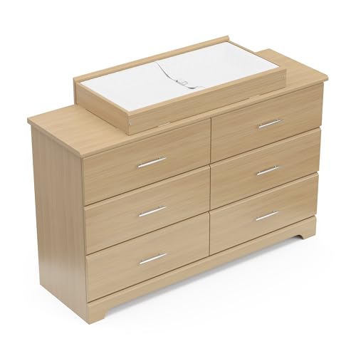 Storkcraft Brookside 6 Drawer Double Dresser (Driftwood) – Dresser For Nursery, 6 Drawer Dresser, Kids Dresser, Nursery Dresser Drawer Organizer, Chest of Drawers Stork Craft