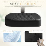 Furmax Ergonomic Criss Cross Legged Office Chair with Wheels, 360°Swivel Adjustable Height Kneeling Desk Chair with Footrest for ADHD, Yoga, Meditation, Home Office (Leather, Black) Furmax