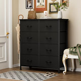 Atilioo Dresser for Bedroom with 8 Drawers, Anti-Tip Tall Fabric Chests Storage Organizer Tower Furniture with Wooden Top Metal Frame for Clothes, Closet, Living Room, Hallway, Entryway Atilioo