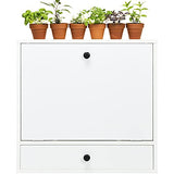 COSTWAY Wall-mounted Computer Desk, Floating Desk with Storage Drawer & Shelves, Fold-up Desktop & Pneumatic Springs, Ideal for Home, Office, Dormitory, Small Spaces (White) COSTWAY