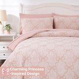 Wink Deer Twin Comforter Set with Sheets for Girls-5 Pieces Twin Bedding Sets with Pink Comforter, Sheets, Pillowcase & Sham for Kids (Pink Diamond, 66" X 86") Wink Deer