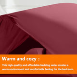 TAIMIT Burgandy Twin Size Comforter Set - 5 Pieces, Bed in a Bag Bedding Sets with All Season Soft Quilted Warm Fluffy Reversible Comforter,Flat Sheet,Fitted Sheet,1 Pillow Shams,1 Pillowcases TAIMIT