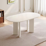 GlimBiz Modern White Oval Kitchen Table, Dining Table for 4-6 People, Easy to Assemble Accent Oval Dinner Room Table with Four Legs for Home,Apartment,Dining Room,Kitchen (Table Only) GlimBiz