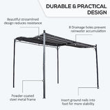 Outsunny 10' x 10' Steel Outdoor Pergola Gazebo, Patio Canopy with Weather-Resistant Fabric and Drainage Holes for Backyard, Deck, Garden, Gray Outsunny