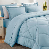 CozyLux King Size Comforter Set Light Blue - 7 Pieces Bed in a Bag King, Luxury Soft Bed Set for All Seasons, Bedding Set with Down Alternative Comforter, Sheets, Pillowcases & Shams CozyLux