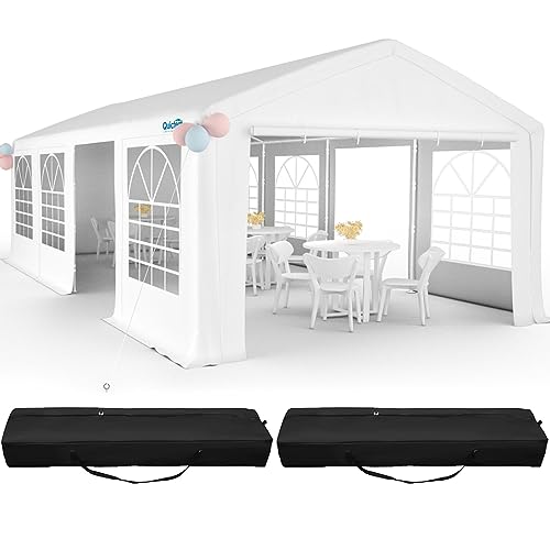 Quictent 13x26ft Party Tent Heavy Duty Outdoor Gazebo White Party Wedding Tent Canopy Shelter Carport with 4 Carry Bags Quictent