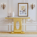 47" Rectangular Console Table, Modern Accent Table with White Faux Marble Top and Gold Mirror Stainless Steel Base, Modern Entryway Table for Living Room, Bedroom, or Hallway AF ARTISAN FURNITURE
