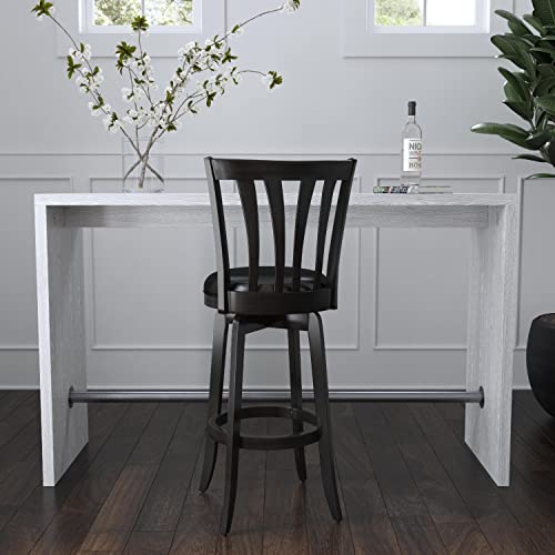 Hillsdale Savana Wood Bar Height Kitchen Stool, 29.5" High, Black - WoodArtSupply