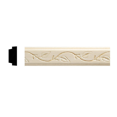 1425-4WHW Unfinished White Hardwood Vine Embossed Trim Moulding ORNAMENTAL