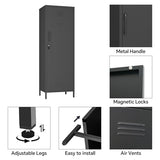 MIOCASA Metal Storage Locker with Digital Lock Steel File Cabinet with 3 Shelves 59.06-inch high for School, Bedroom, Home Office, Gym and Changing Room (Black) MIOCASA