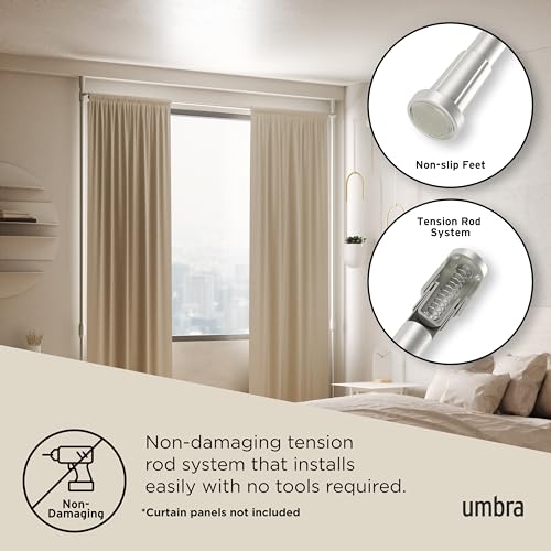 Umbra Anywhere Expandable Curtain Rod and Room Divider, Nickel Umbra