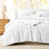 CozyLux Full Size Comforter Sets White - 7 Pieces Bed in a Bag Full, Oeko-Tex Certified Bed Set, All Season Soft Bedding Set with Down Alternative Comforter, Sheets, Pillowcases & Pillow Shams CozyLux