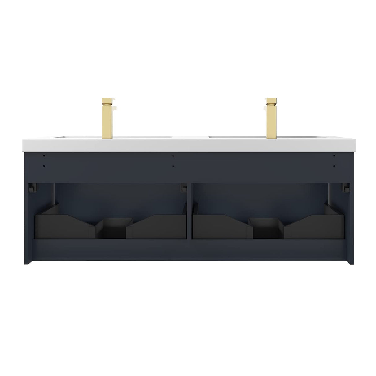 Positano All Wood Floating Bathroom Vanity with Acrylic Sink (60" w/Acrylic Sink, Night Blue) Blossom