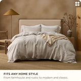 Bedsure 100% Linen Duvet Cover King Size, Washed 170 GMS European Flax-Linen, Soft 3pcs Bedding Set with Button Closure for Farmhouse, Natural Texture, Breathable for Hot Sleeper, Linen, King Bedsure