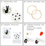 Cat Embroidery Starter Kit for Beginners Adults, Animal Stamped Cross Stitch Kit for Adult Beginner, Hand Embroidery Needlepoint Kits, 2 Set Embroidery Supply, 2 Hoops (Attached Video Tutorial)