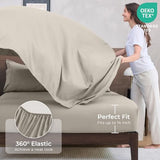 HEVUMYI Linen Queen Comforter Set - 7-Piece All Season Bed in a Bag Queen, Ultra Soft Bedding Set with Comforter, Flat Sheet, Fitted Sheet, Pillowcases, Pillow Shams HEVUMYI