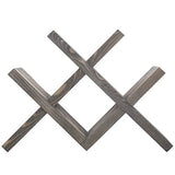 MyGift Vintage Gray Wood 4-Bottle Countertop Wine Storage Rack, Wine Bottle Tabletop Display Holder MyGift