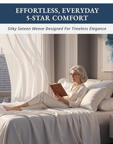 100% Egyptian Cotton Sheets King Size - Naturally Cooling & Breathable 4 Piece Silky Sateen Weave King Size Sheets Set, Ultra-Soft & Durable Hotel Luxury Sheets with 15" Snug Fit Deep Pockets - White LANE LINEN