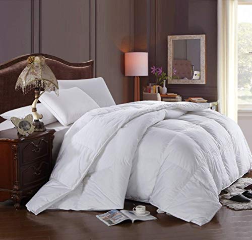 Royal Hotel Bedding 300 Thread Count Oversized King Size Down-Alternative Comforter, Overfilled Duvet Insert 100% Cotton Shell - 100% Down-Alternative Fill 750FP - 100Oz - Solid White, Oversized King Royal Hotel Bedding